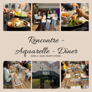 Aquarelle 🎨- Diné 🍴- Rencontre 👥- Mercredi 08 Avril à partir de 18h30